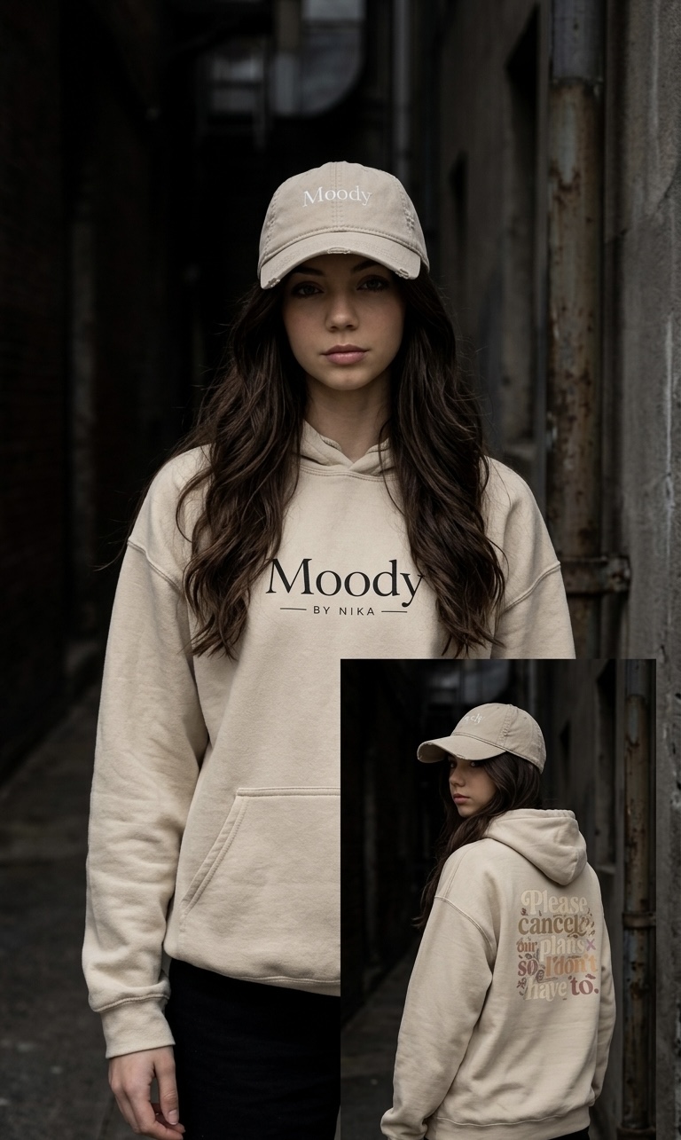 Moody by Nika — signature hoodie and cap set