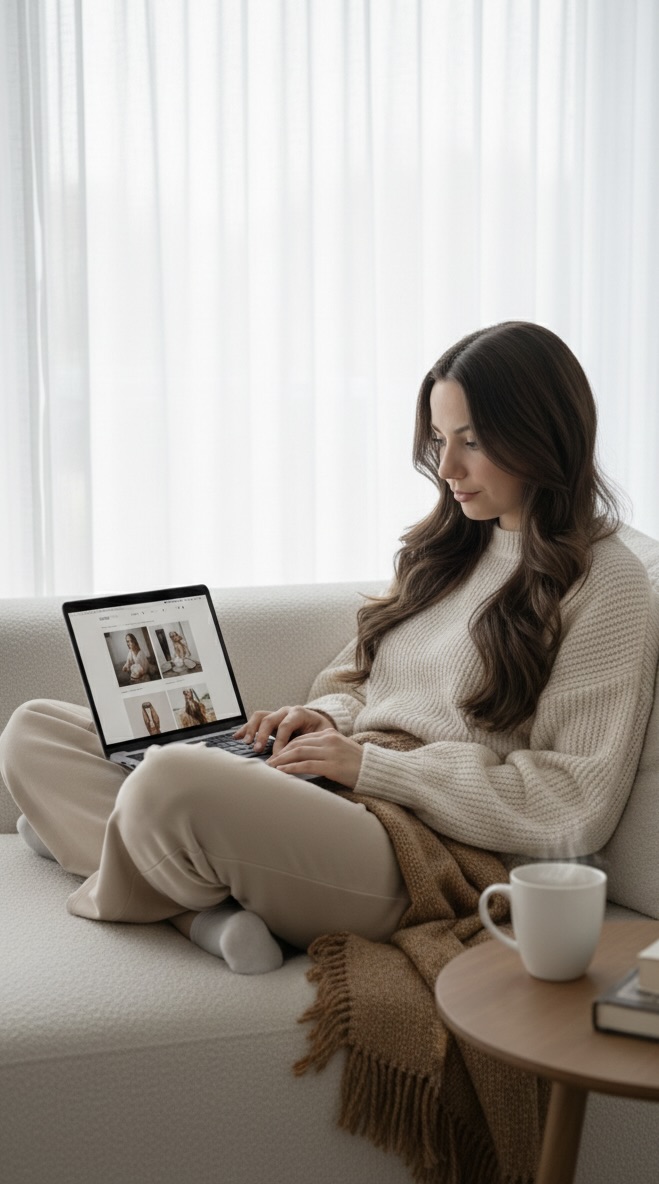 Nika Maison — browsing the collection at home